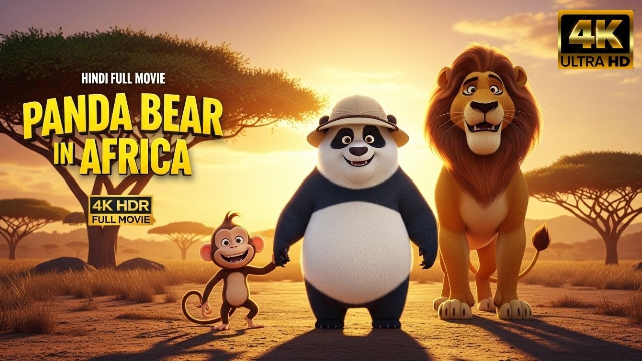 Panda Bear In Africa|HOLLYWOOD MOVIE HINDI DUBBED | ANIME MOVIE IN HINDI |NEW CARTOON MOVIE IN HINDI