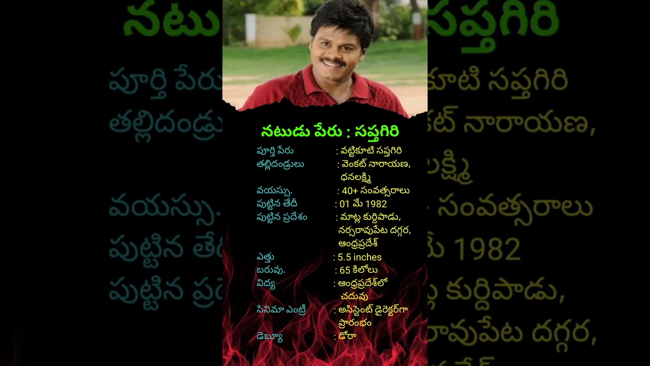 అసిస్టెంట్ డైరెక్టర్ నుంచి హీరో వరకు సప్తగిరి జర్నీ | Saptagiri Biography | Movies & Unknown Facts