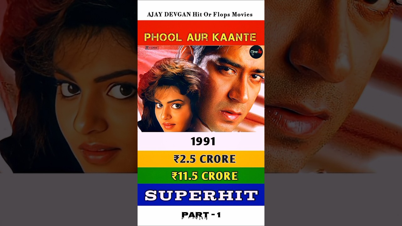 Ajay Devgan Hit & Flop Movies List #ajaydevgan #movies #shorts