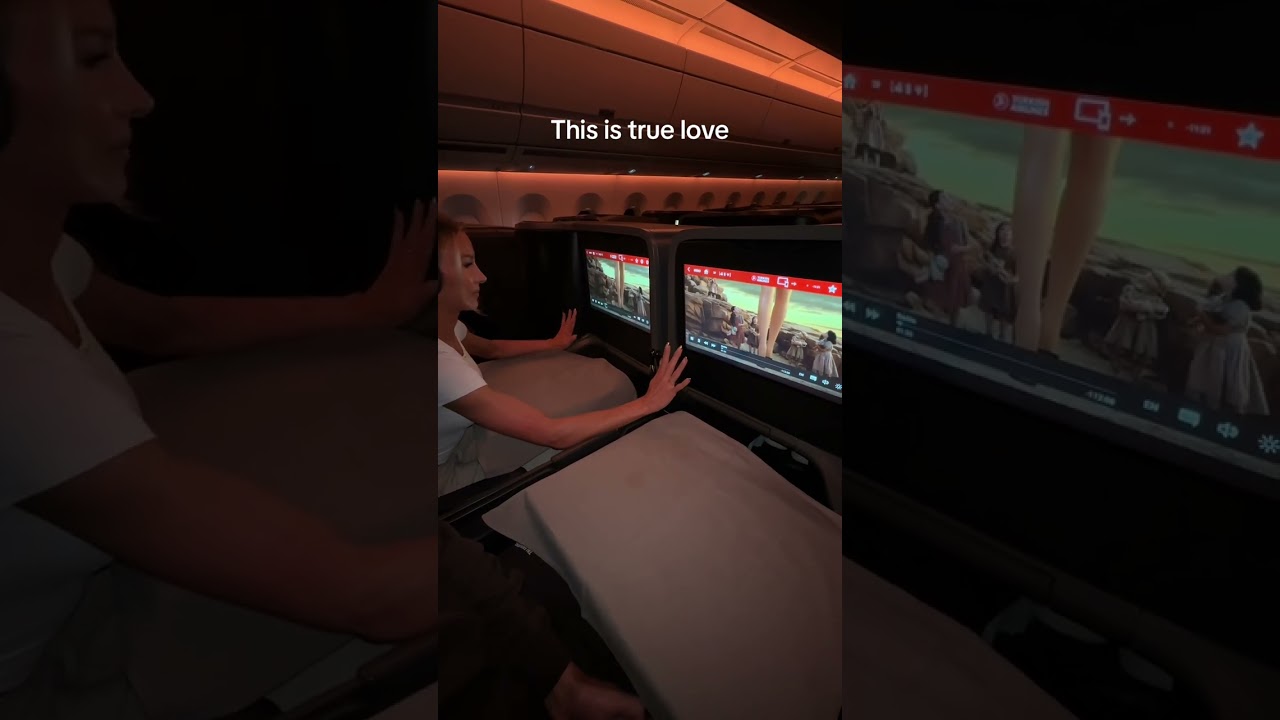 We do it on every flight so we can discuss the movies after 😂 #relatable #travel #dayinmylife