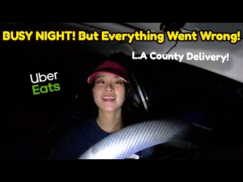 Busy Late Night DELIVERY and Everything GOES WRONG? Heavy PIZZA! Uber Eats Ride Along DOOR DASH!