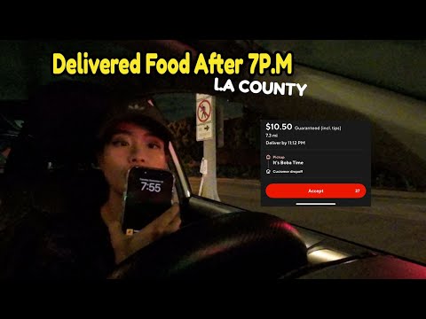Delivering Food 7P.M To 10 P.M L.A County Shop n Pay Order PPL drink Boba Late Uber Eats Ride Along!