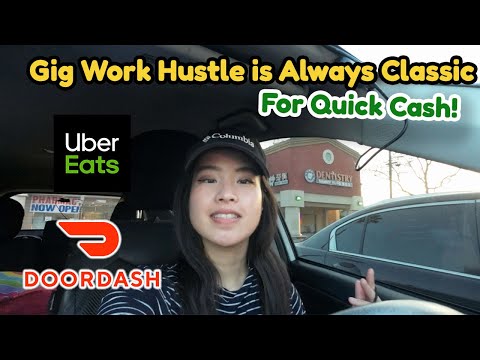 Door Dashing for Quick Cash! Dirty Stacked shop order Uber Eats Ride Along Dinner Shift