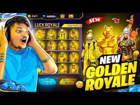 FREE FIRE NEW 24K GOLDEN ROYALE GOLDEN BUNDLES 😍 I GOT IN 1 SPIN -GARENA FREE FIRE