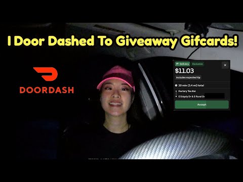 I Door Dash to Give My Subscriber Starbucks Gift Card! Small Giveaway Uber Eats Ride Along in L.A