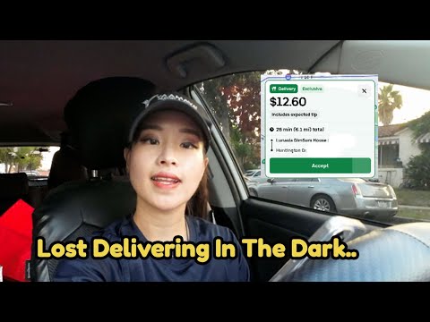 Lost Delivering Food in The Dark.. Los Angeles Uber Eats Ride Along Door Dash | Not Advisable..