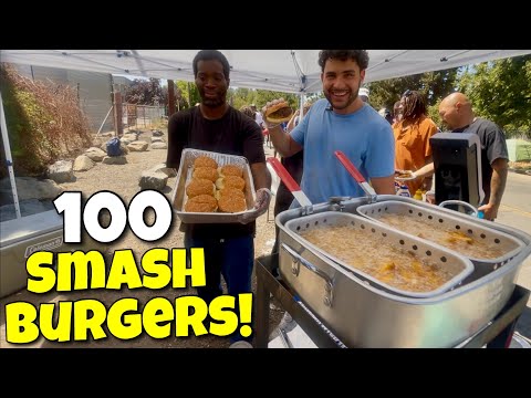 Making 100 Double Smash Burgers for the Homeless!