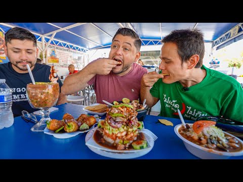 Mexican Street Food – SEAFOOD TOWER!! 🦐 Burritos, Tacos + Ceviche in Tucson, Arizona!!
