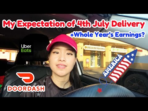 My Expectation 4th of July delivery How it Turned out Uber Eats Ride Along Annual gig Work Earnings