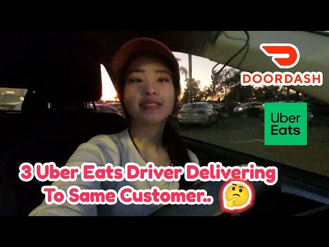 Same orders 3 drivers shows up at customers door?? 🤔 Uber Eats Ride Along Door Dashing