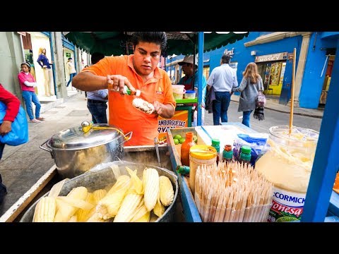 Street Food in Oaxaca – CHEESE CORN CHAMPION and Mexican Meat Alley Tour in Mexico!