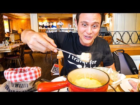 Swiss Food Tour – CHEESE FONDUE and Jumbo Cordon Bleu in Zurich, Switzerland!