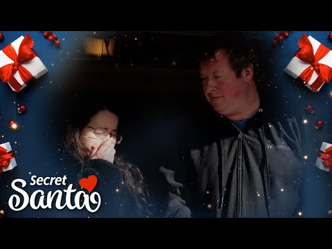 This couple was in a hurry to leave when gifts showed up from a Secret Santa