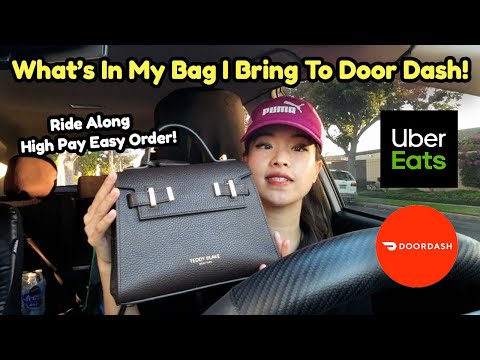 What I bring In My New #TeddyBlake Bag To Door Dash! Uber Eats Ride Along | Easiest High pay Order!?