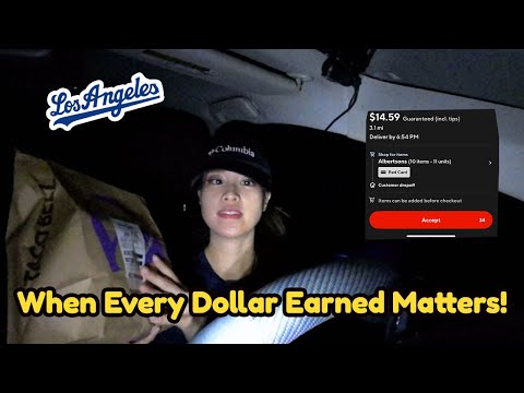 When Every Dollar Earned Matters! Night In A Life Uber Eats Ride Along Door Dash Los Angeles