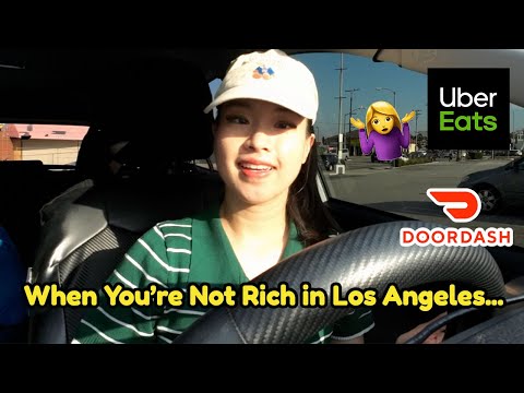 When You're Not Rich In Los Angeles..You Deliver Food To Them 🏃♂️➡️ Uber Eats Ride Along Door Dash