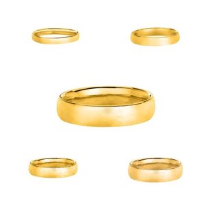 Tungsten Carbide 14K Gold Plated Polished Plain Wedding Band Ring Comfort Fit size10